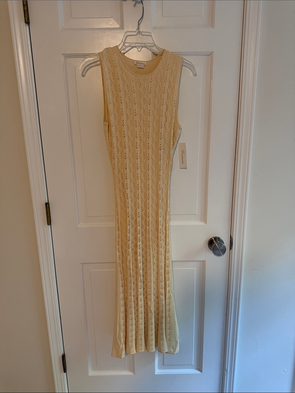 Shoshanna Sleeveless Cream Patterned Midi Dress